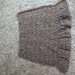 Ruffle hem cheetah print mini skirt